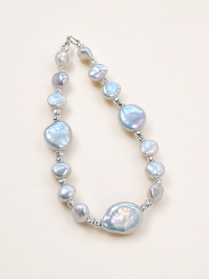 Aurora Freshwater Pearl Bracelet with 6–10mm baroque pearls and S925 silver components