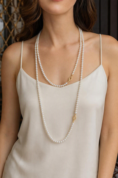 High Luster 4.5–5 mm Cultured Freshwater Pearl necklace at realistic wearing scale