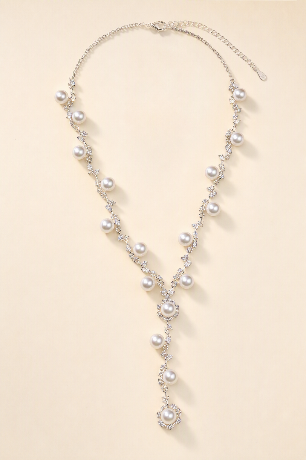 Mirror Luster 6–7 mm Freshwater Pearl necklace on a cream white background