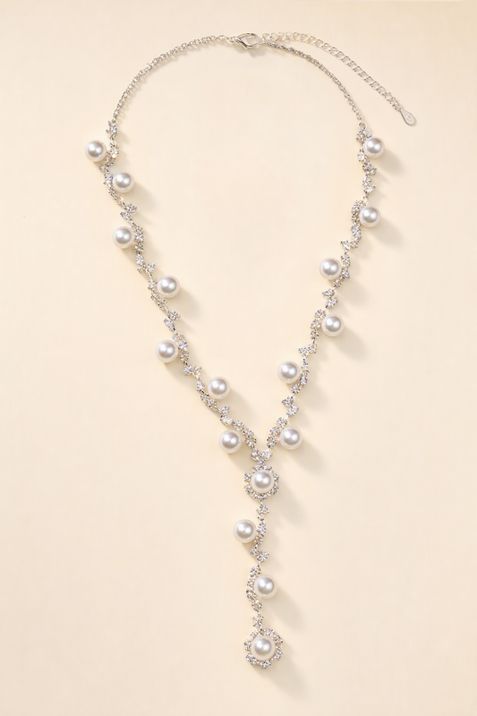 Mirror Luster 6–7 mm Freshwater Pearl necklace on a cream white background