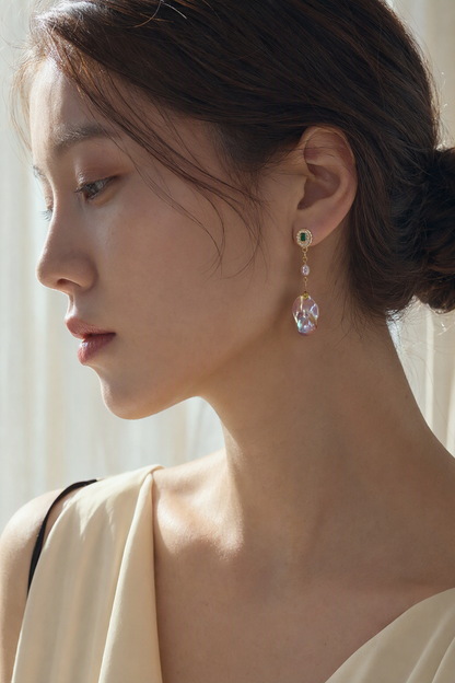 High Luster Freshwater Pearl drop earrings at realistic wearing scale