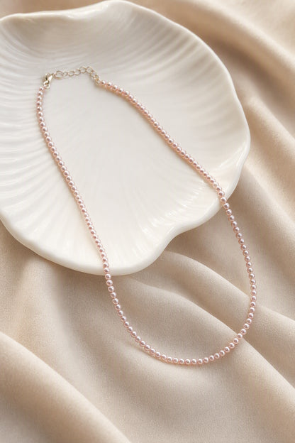 Mirror Luster 2–3mm Cultured Freshwater Pearl necklace at realistic wearing scale