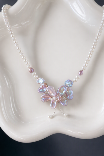 Close-up of 3-12mm Freshwater Pearl necklace showing pearl luster, nacre and craftsmanship detail